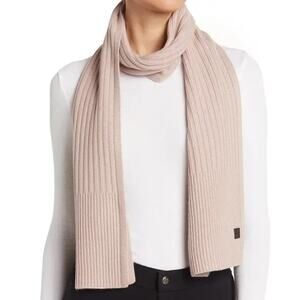All Saints Mix Ribbed Blush Pink Wool Blend Scarf Retails: $149 New